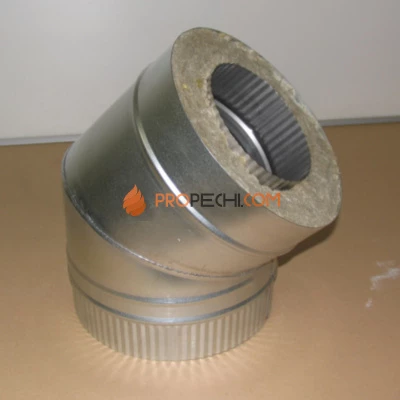 Отвод 45гр. D=250\350 Sвнутр.=1.0 aisi 321-оцинк. ФлюГранд