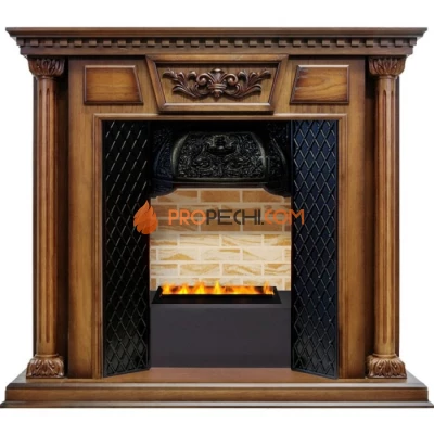 Каминокомплект Dimplex Olympia - Дуб антик / Кирпич с очагом Cassette 400 LNH-INT PS (без дров)