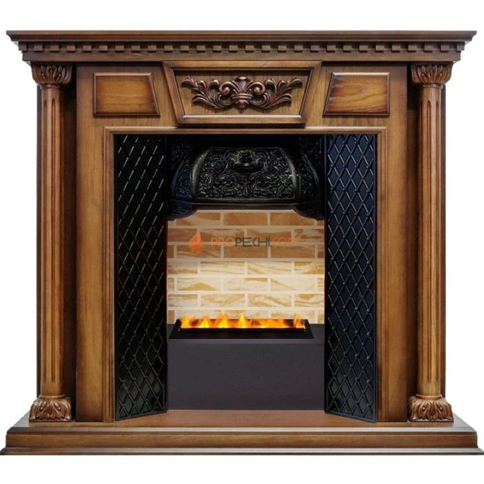 Каминокомплект Dimplex Olympia - Дуб антик / Кирпич с очагом Cassette 400 LNH-INT PS (без дров)