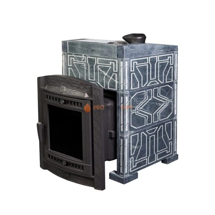  Печь банная "Атмосфера L" в облицовке "Талькохлорит" узор №7