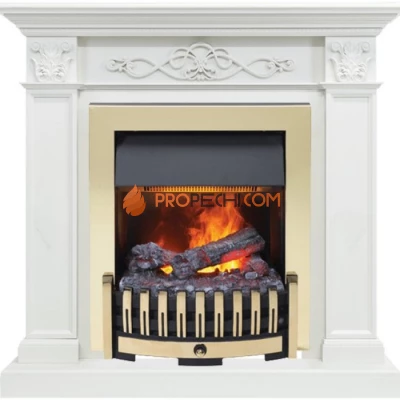 Каминокомплект Dimplex Verona - Белый дуб с очагом Danville Brass FB2