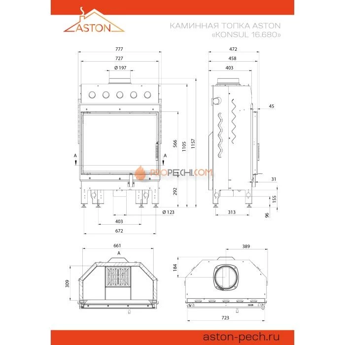 Каминная топка ASTON KONSUL 16.680