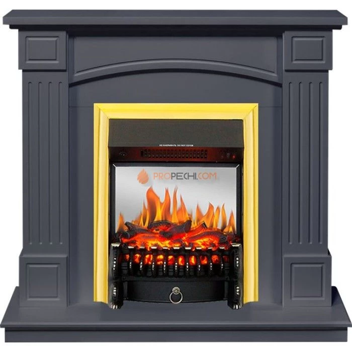 Каминокомплект Royal Flame Boston - Серый графит (Высота 925см) с очагом Fobos FX M Brass