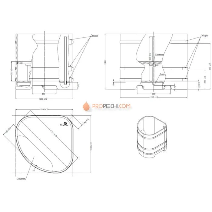 Купель BentWood угловая из мореной лиственницы 1,03х1,03 Рустик
