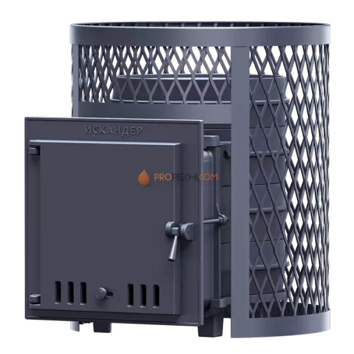 Чугунная печь для бани Гефест Искандер 25 в сетке