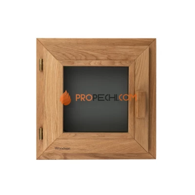 Окно Woodson PRO 50x50, стекло GREY дуб, левое