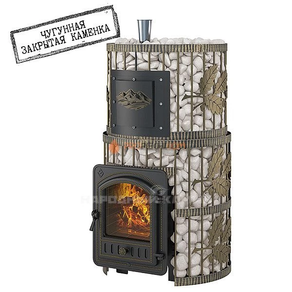 Печь для бани Эверест Легкий пар Профи Ковка чугунная ЗК, б/в