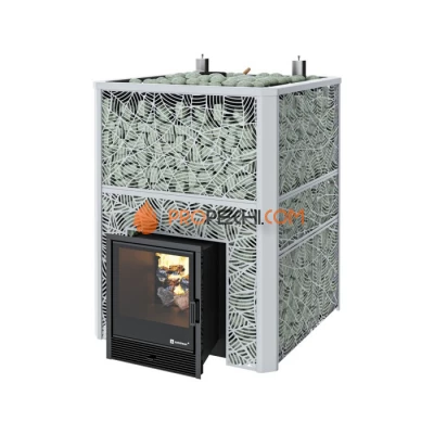 Дровяная печь для бани ИзиСтим Ялта 75 К в кожухе Модерн