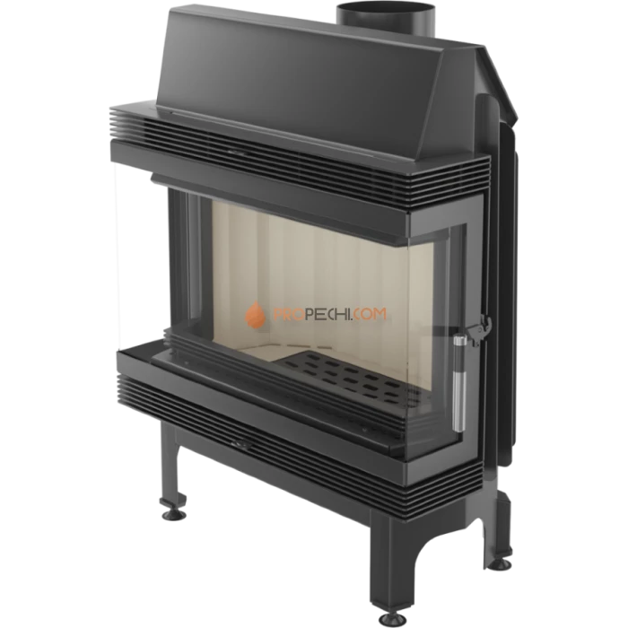 Каминная топка стальная Kratki Blanka 670/570/LP/BS (угловое стекло слева-справа) (12 кВт)