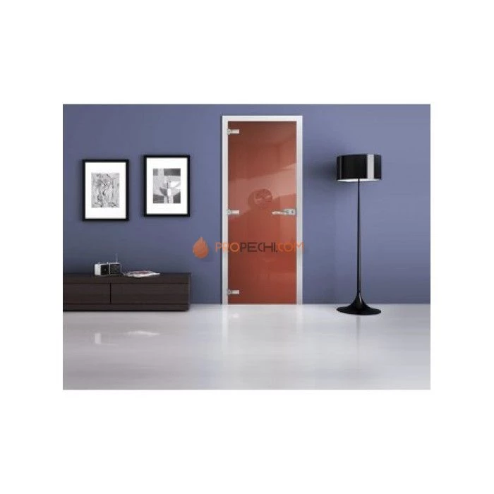 Стеклянная межкомнатная дверь DoorWood с фотопечатью Ral 3022, 2000х800 мм