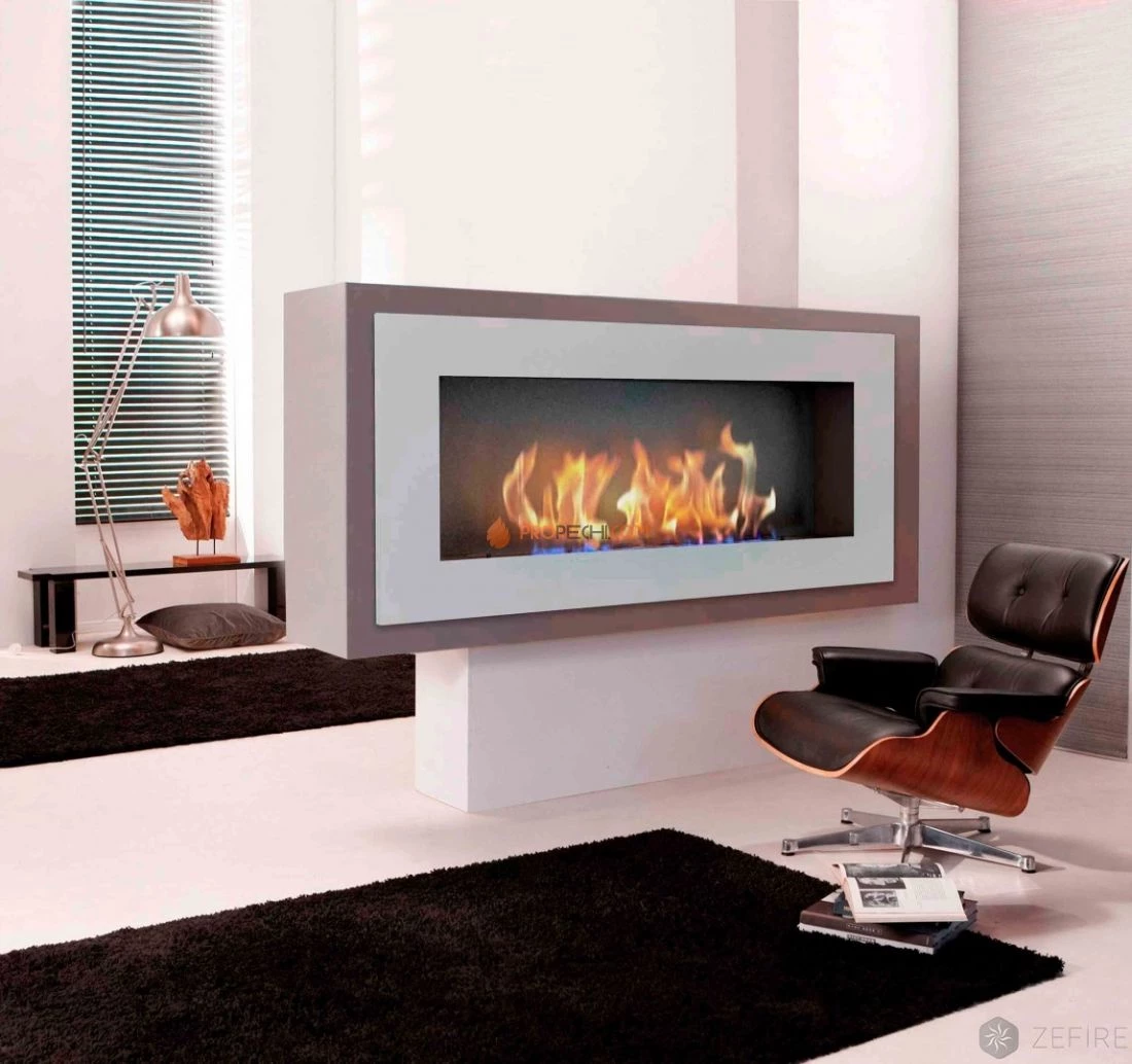 Биокамин Zefire Elliot 1500 с белой рамкой