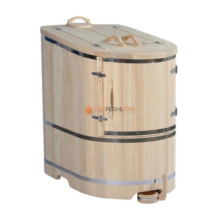 Кедровая фитобочка ЭкспертСаун Люкс 78х140 см овальная-полулежачая