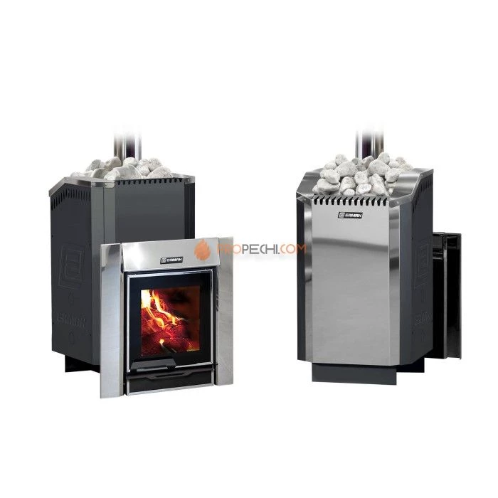 Дровяная печь для бани Ермак 12 Премиум (с чугунной топкой)