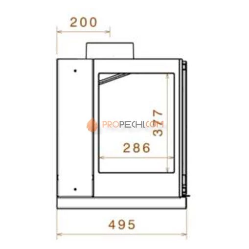 Печь-камин Liseo Castiron LCI 7 GLR Wall, два боковых стекла