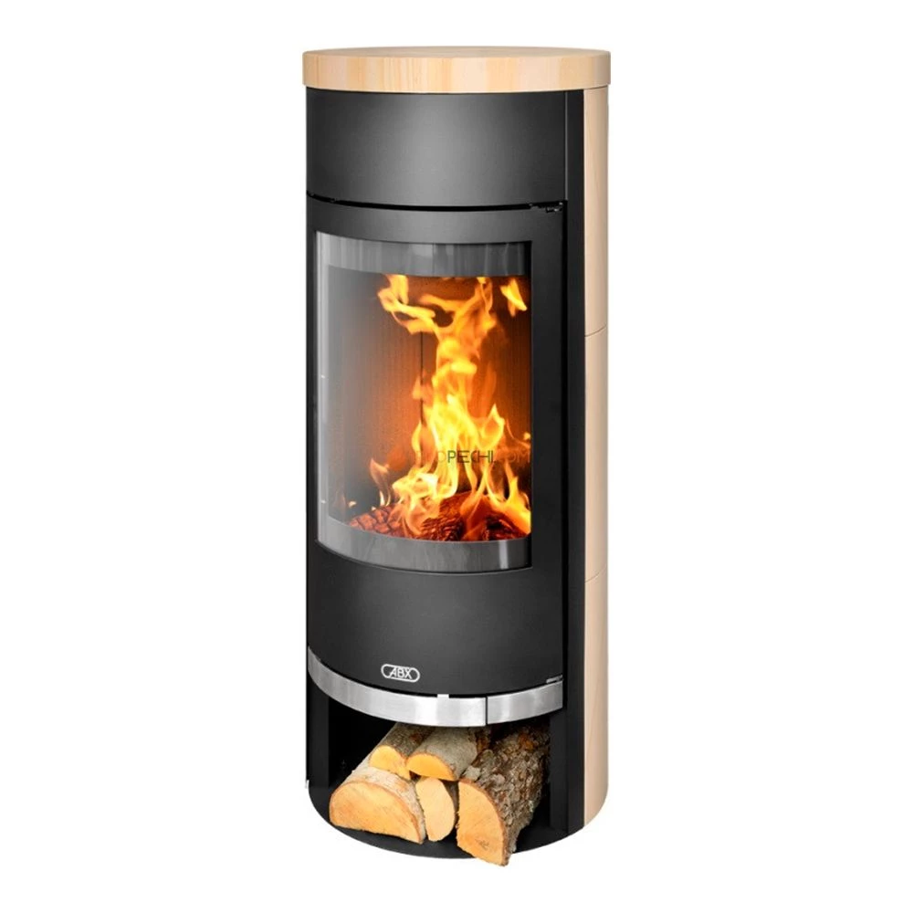 Печь-камин ABX Vigo черная бразильский песчаник