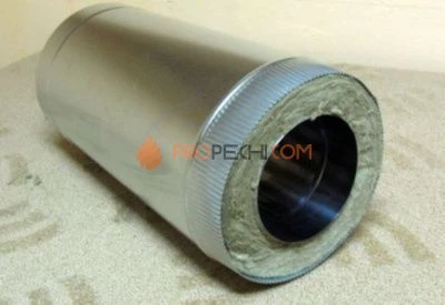 Дымоходная труба D=200\300 Sвнутр.=1.0 L=500мм aisi 304-оцинк. ФлюГранд