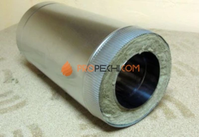 Дымоходная труба D=250\350 Sвнутр.=0.5 L=250мм aisi 304-оцинк. ФлюГранд