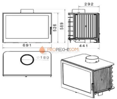 Каминная топка Liseo Castiron LCI 007 GF Flat top CL