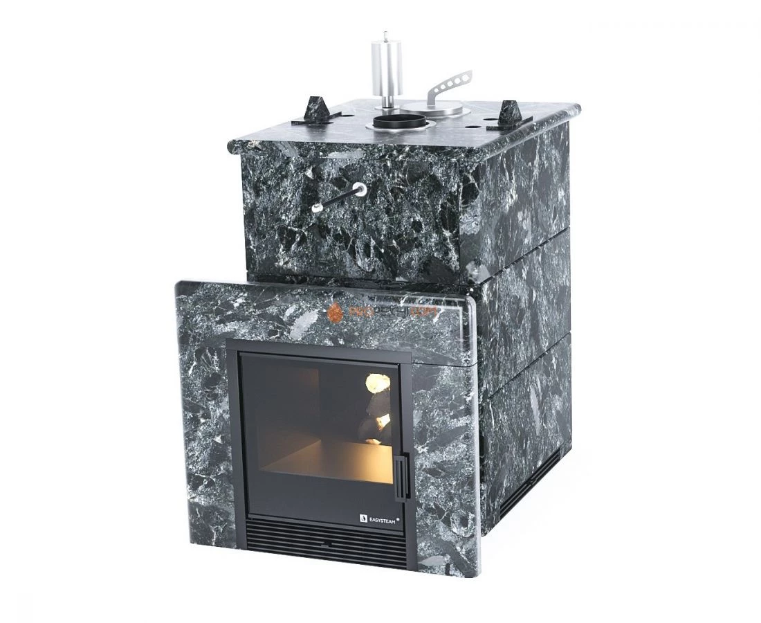 Банная печь Изистим Анапа в полноценном кожухе Пироксенит