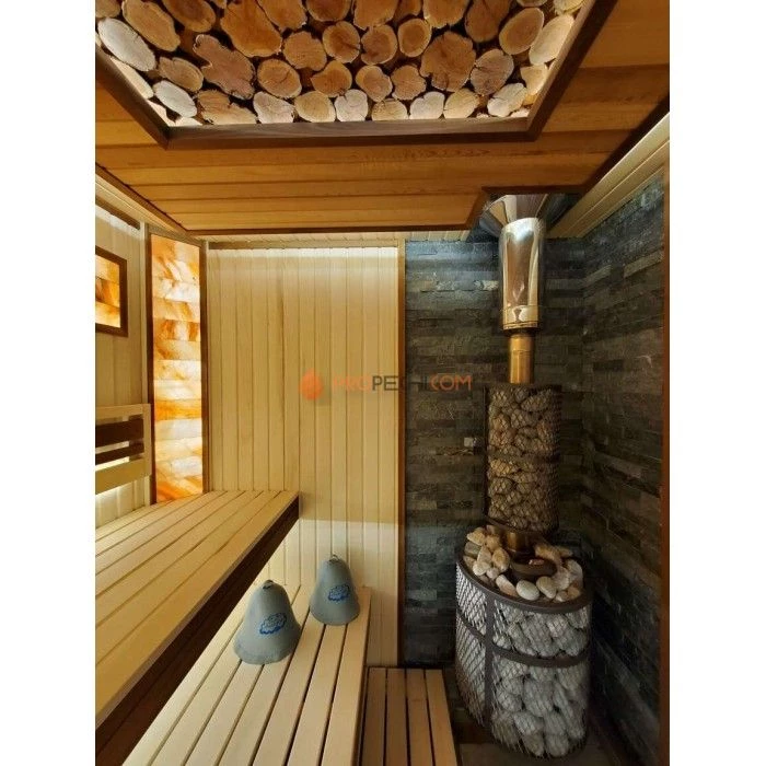 Чугунная печь для бани Атмосфера с сеткой до 22 м³