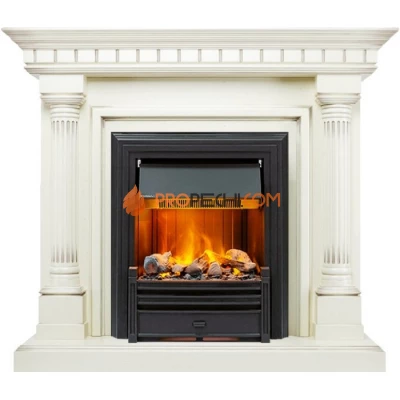 Каминокомплект Dimplex Dallas - Слоновая кость с патиной с очагом Brookline Black