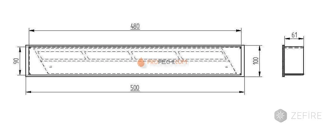 Прямоугольный контейнер Zefire 500