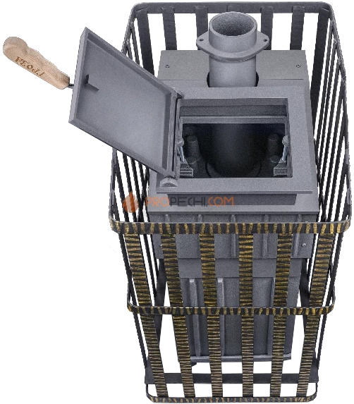 Чугунная банная печь Гроза Ураган 18П в сетке