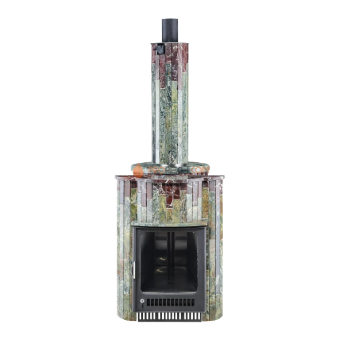 Дровяная печь для бани Ферингер Оптима До 28 м³ - Жадеит + Россо Леванте