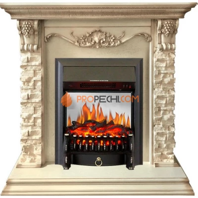 Каминокомплект Royal Flame Adriana - Cлоновая кость с очагом Fobos FX M Black
