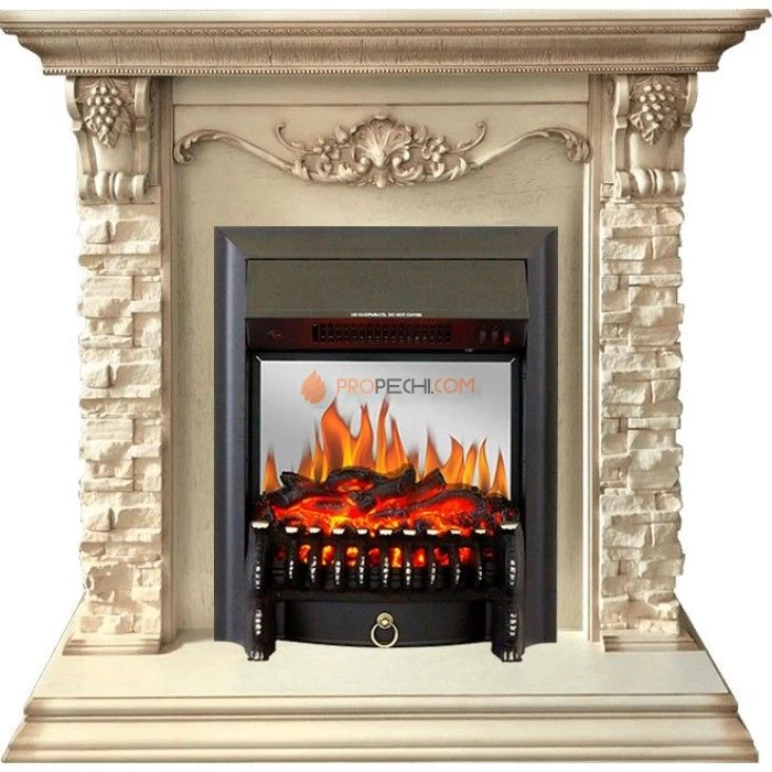 Каминокомплект Royal Flame Adriana - Cлоновая кость с очагом Fobos FX M Black