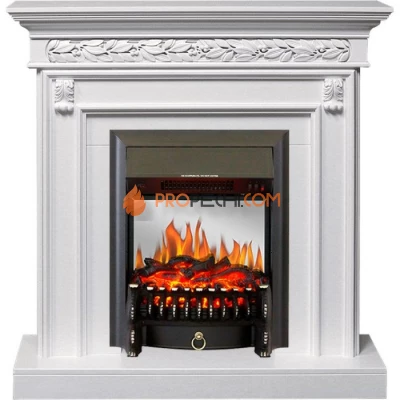 Каминокомплект Royal Flame Valletta - Белый (Ширина 1040 мм) с очагом Fobos FX M Black