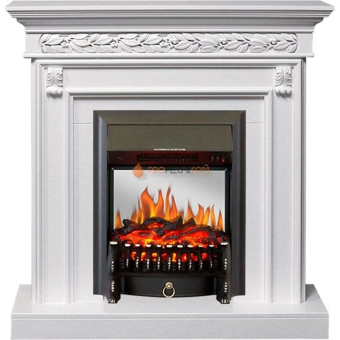 Каминокомплект Royal Flame Valletta - Белый (Ширина 1040 мм) с очагом Fobos FX M Black
