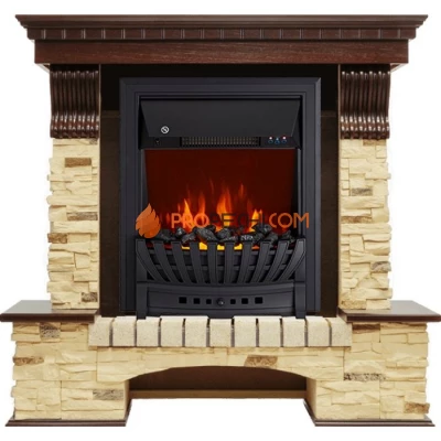 Каминокомплект Royal Flame Pierre Luxe - Темный дуб / Сланец с очагом Aspen Black