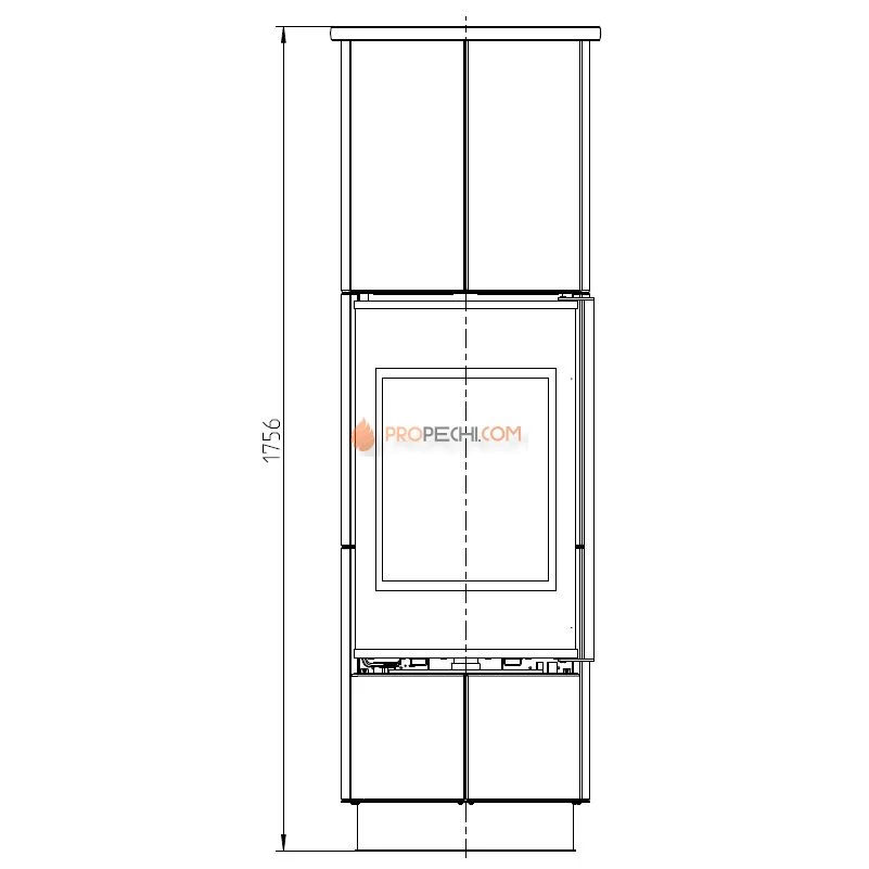 Печь-камин Thorma DELIA Extra Serpentino, черная