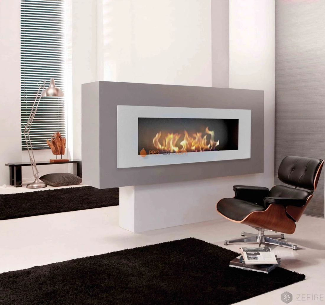 Биокамин Zefire Elliot 1200 с белой рамкой