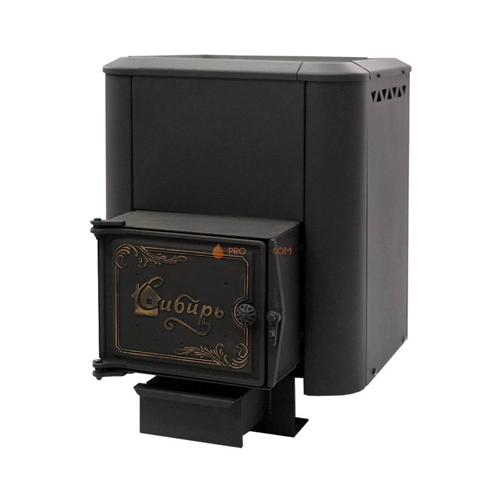 Чугунная банная печь НМК Сибирь-15 конвекционная с выносным топочным каналом