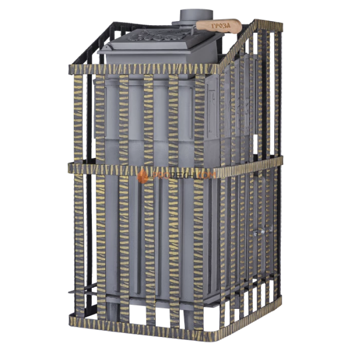 Чугунная печь для бани Гефест Гроза 24М Ураган