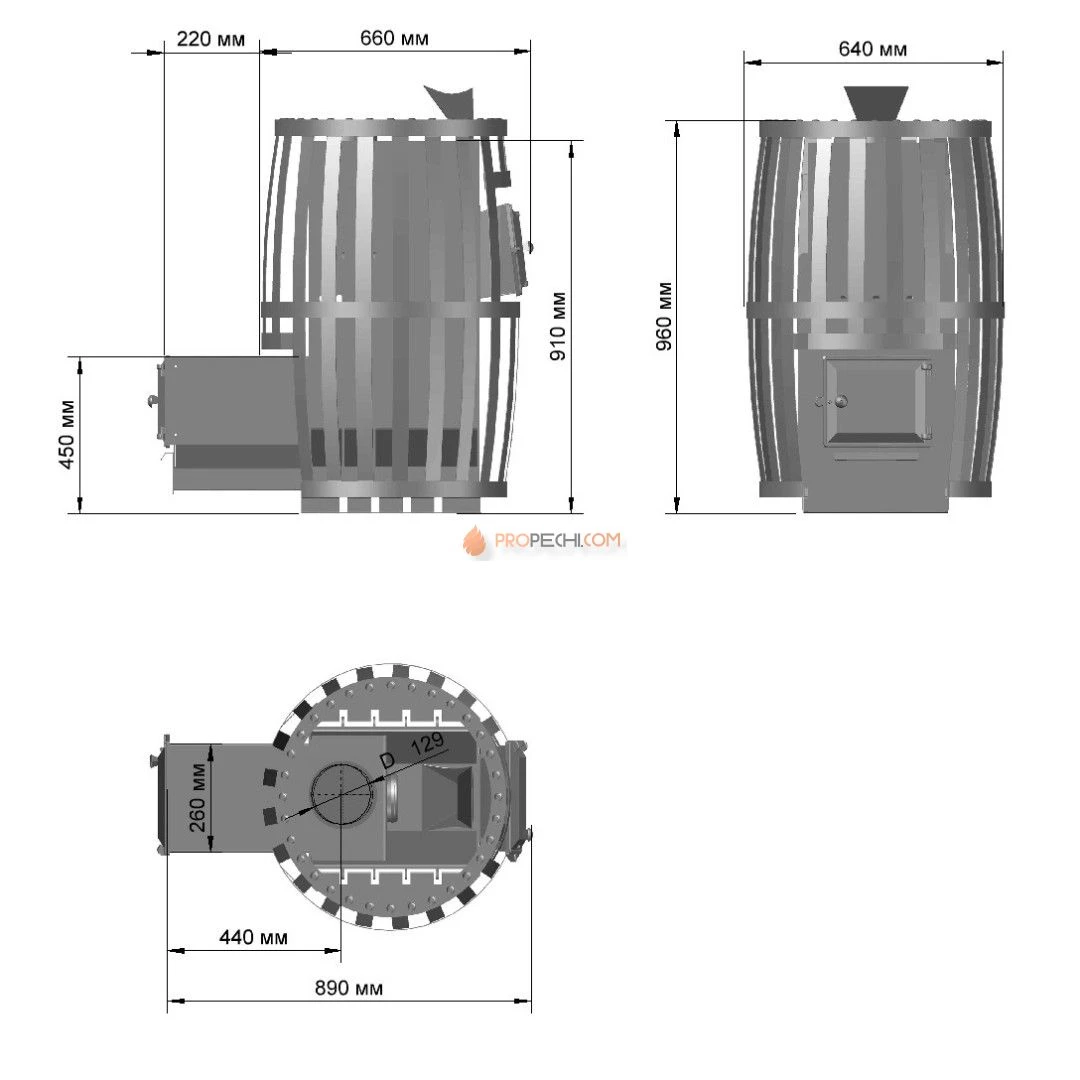Банная печь Березка "Витязь" 18 (Сетка Каминная дверца)