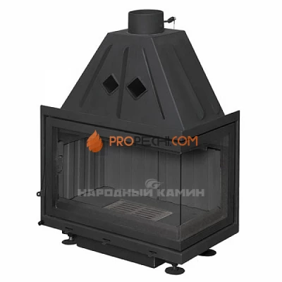 АЛЬФА 700RB два стекла правая с черным шамотом