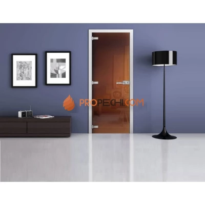 Стеклянная межкомнатная дверь DoorWood с тонированным полотном (Бронза), 2000х700 мм