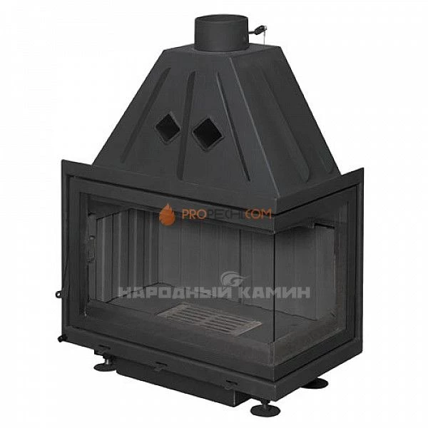 АЛЬФА 700RB два стекла правая с черным шамотом