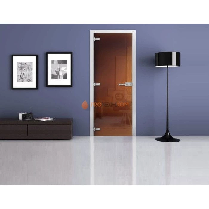 Стеклянная межкомнатная дверь DoorWood с тонированным полотном (Бронза), 2000х700 мм