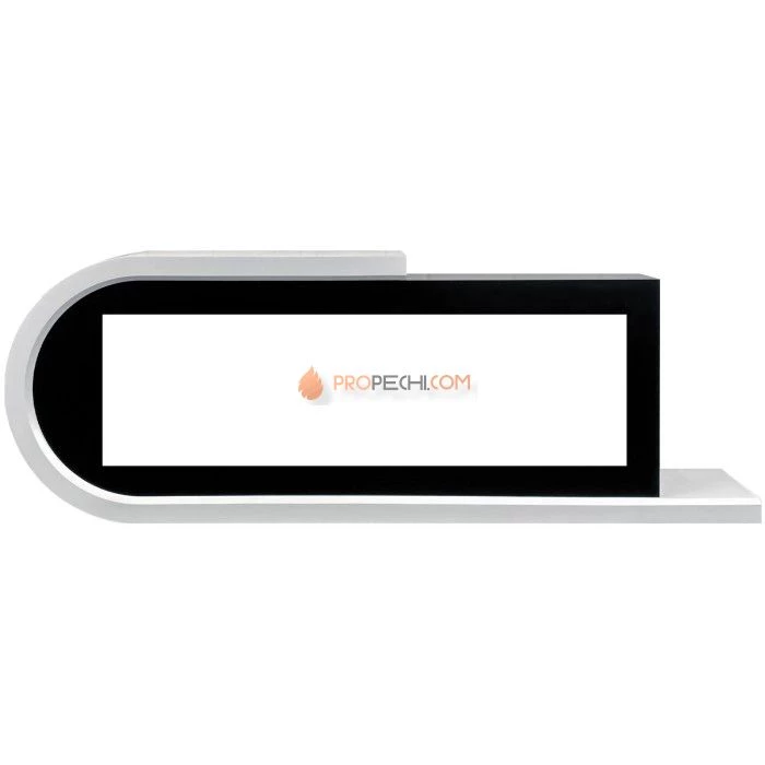 Каминокомплект Royal Flame Basel 60 L - Белый с черным с Электрическим очагом Royal Flame Vision 60 LOG LED