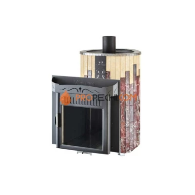 Дровяная печь для сауны Ферингер Оптима До 23 м³ - Сильвия Оро + Россо Леванте - обрамление Металл