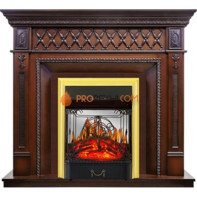 Каминокомплект Royal Flame Alexandria - махагон коричневый антик с очагом Majestic FX M Brass