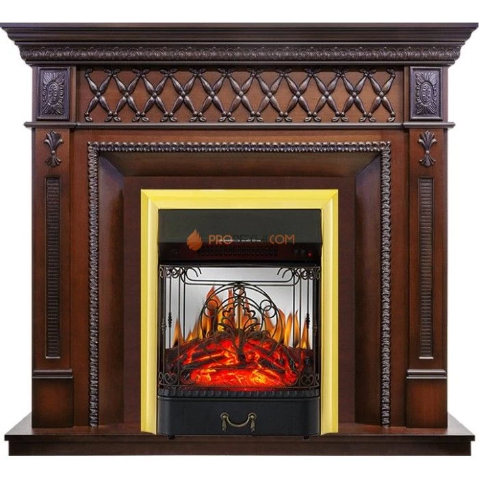 Каминокомплект Royal Flame Alexandria - махагон коричневый антик с очагом Majestic FX M Brass