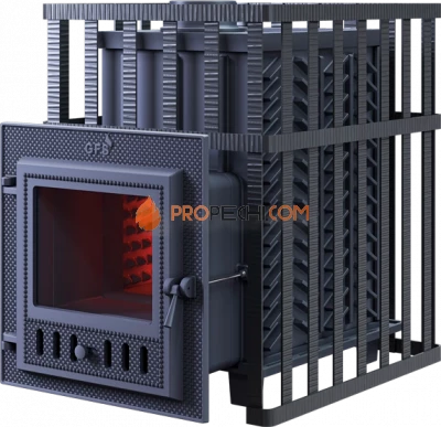 Чугунная банная печь Гефест ЗК 45М в сетке