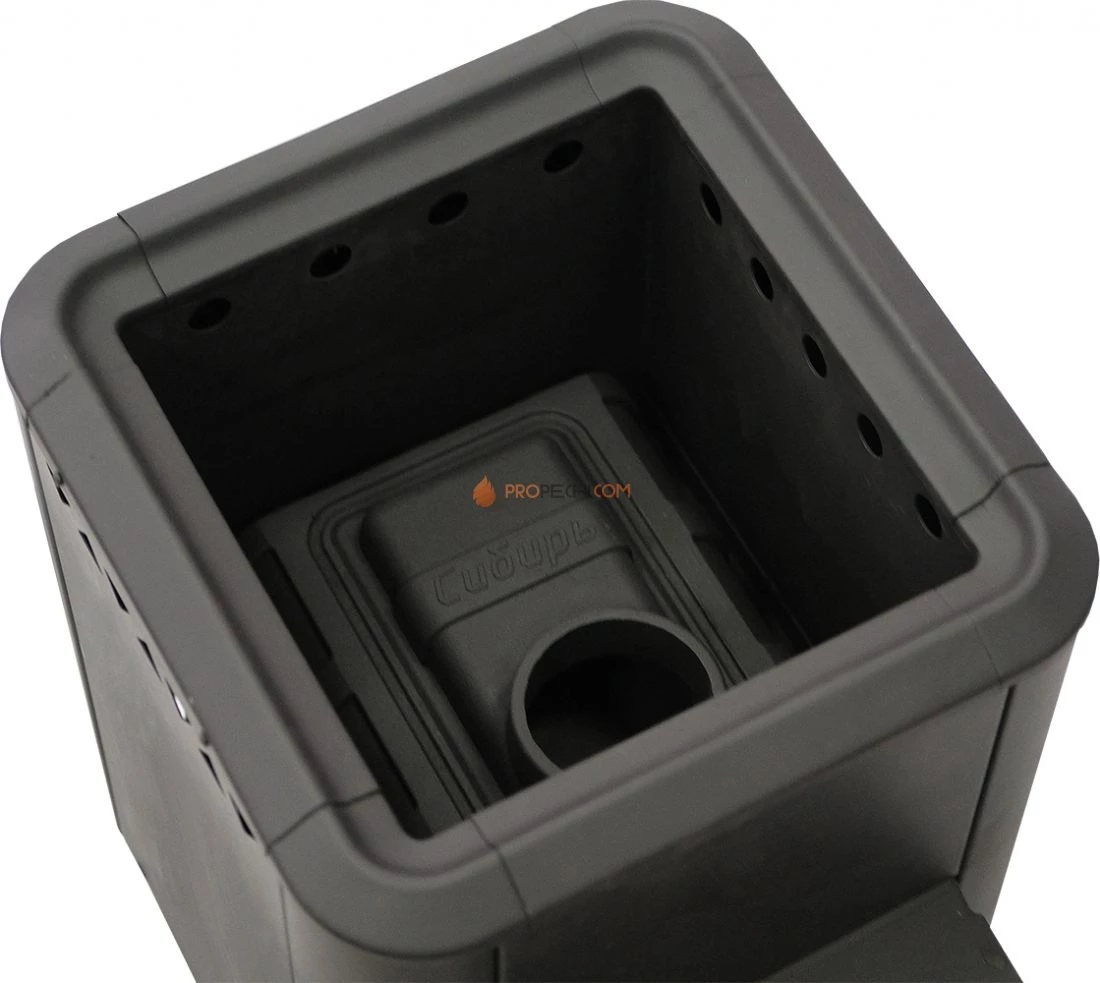 Чугунная банная печь НМК Сибирь-15 конвекционная с выносным топочным каналом