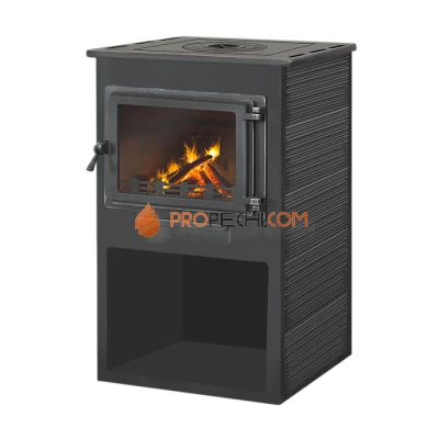 Камин ЭТНА (Панорама) с плитой Антрацит D150мм