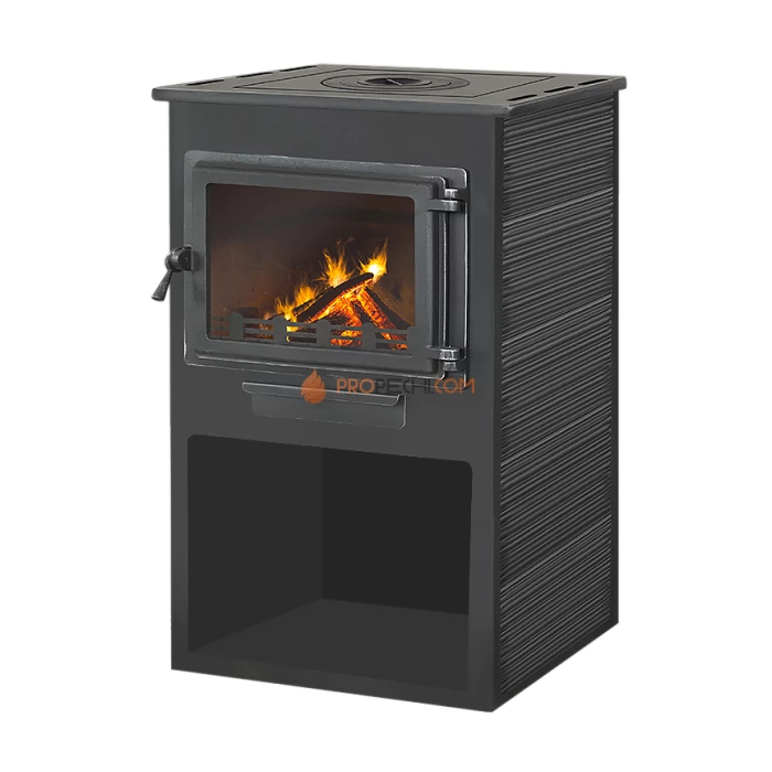 Камин ЭТНА (Панорама) с плитой Антрацит D150мм